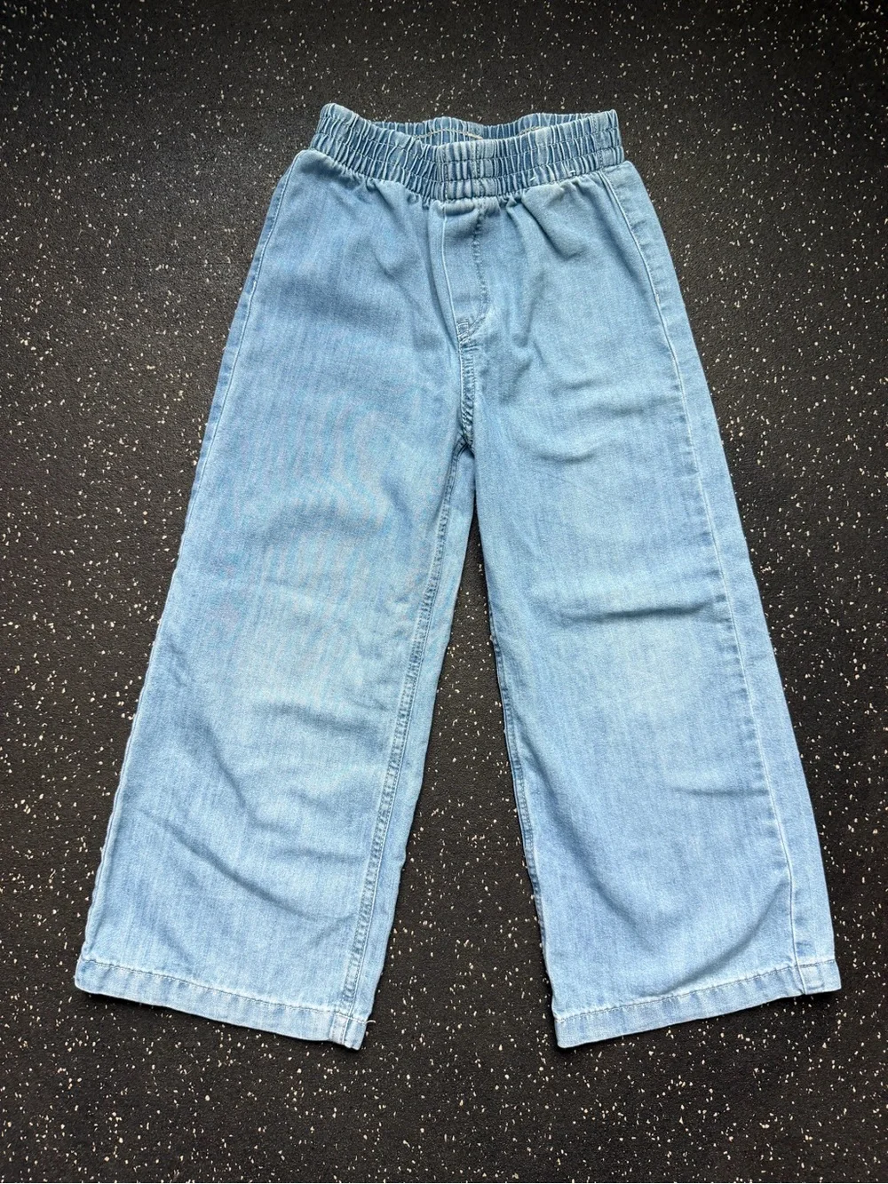 Girls Size 6 Hello Kitty Top & Denim Wide Leg Pants Outfit Set